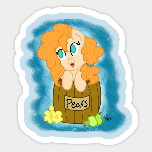 Pear Butter in a Barrel Sticker by EmberfallPlush